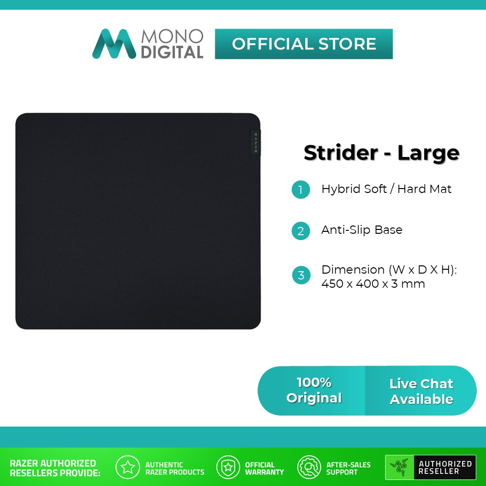 Razer Strider Hybrid Soft / Hard Anti-slip Base and Portable Gaming Mousepad (Large / XXL ...