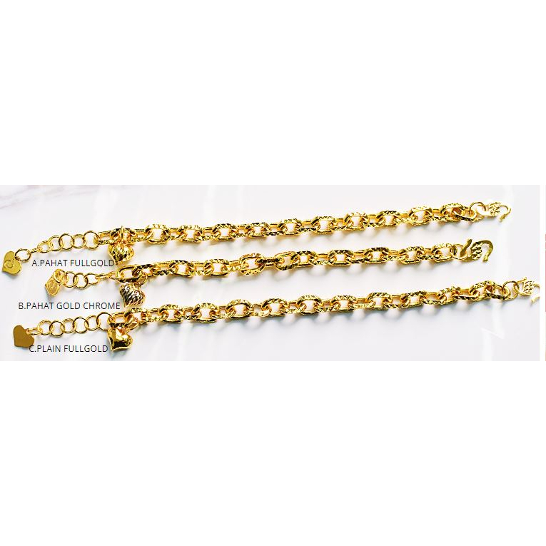 VENYSS GELANG RAYA RANTAI TANGAN SAUH PAHAT GANTUNG LOVE GEMUK 1.3 CM ...