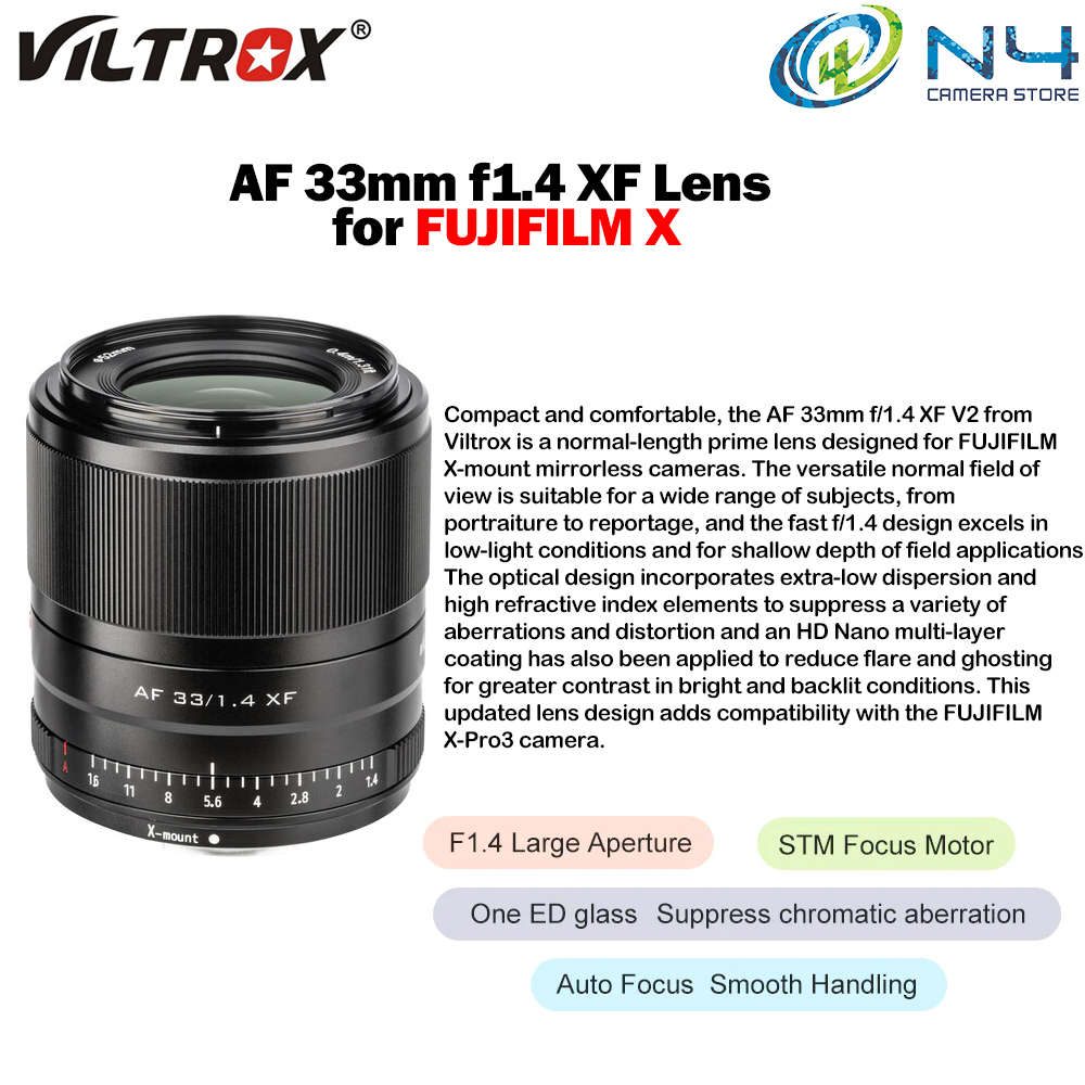 Viltrox Xf 33mm F1 4 Aps C Prime Autofocus Lens For Fujifilm X Mount