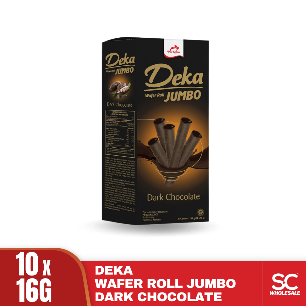 Deka Wafer Roll Jumbo Dark Chocolate 10x16g | Shopee Malaysia