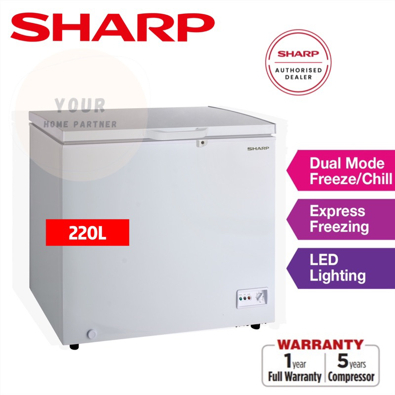 Sharp Chest Freezer SJC218 Gross 220L Shopee Malaysia
