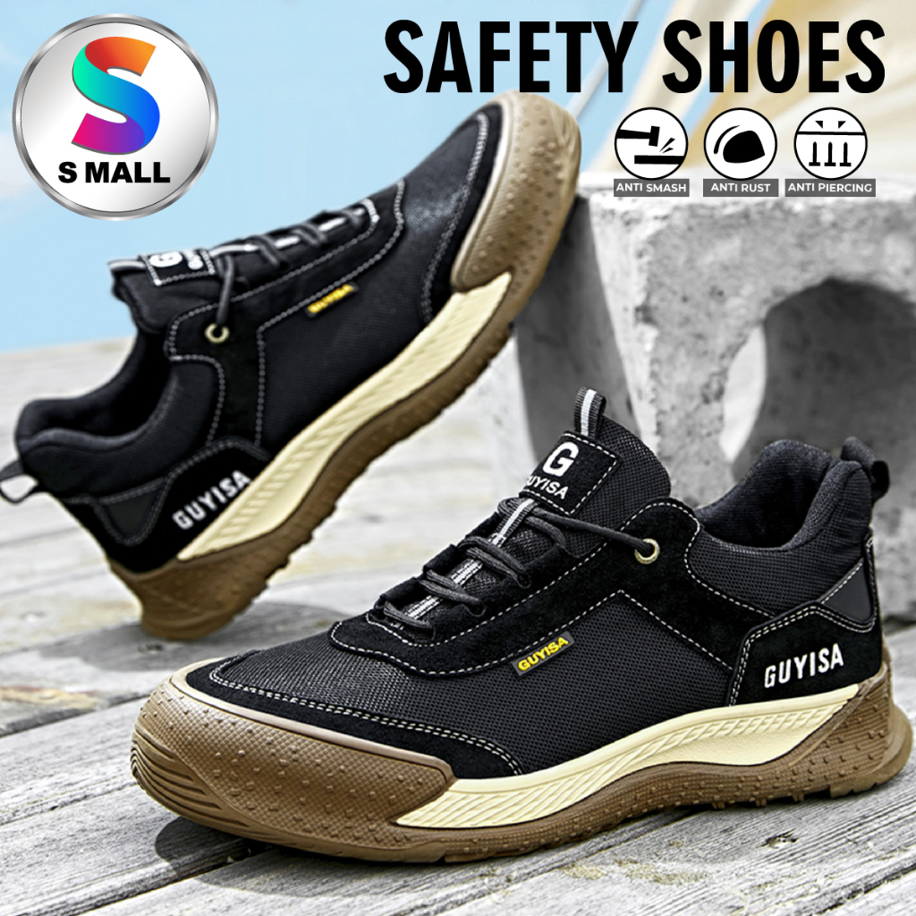 GUYISA Safety Shoes AntiSmashing AntiPiercing Antiscalding Protective Steel Toe Cap Work