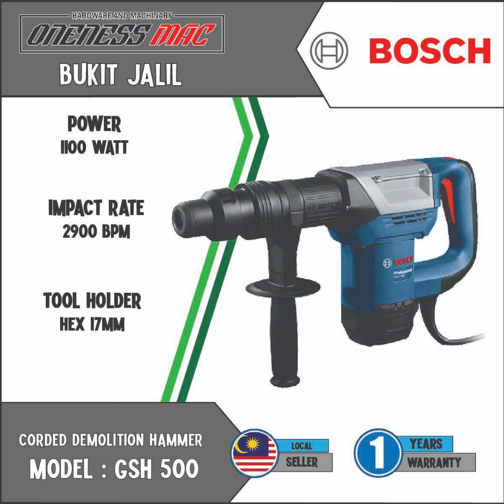 "BOSCH" GSH 500 DEMOLITION HAMMER Shopee Malaysia