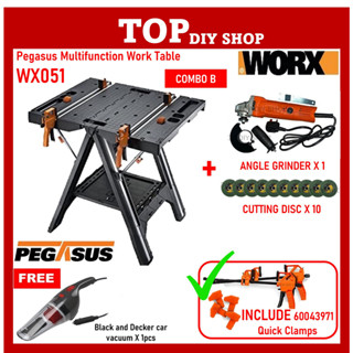 WORX WX051 Pegasus Folding Work Table Sawhorse with Quick Clamps