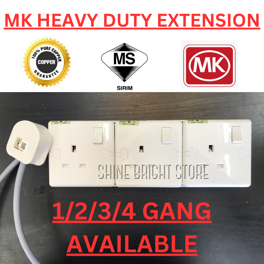 MK HEAVYDUTY Extension Wire 100 Pure Full Copper Wire/Cable Socket