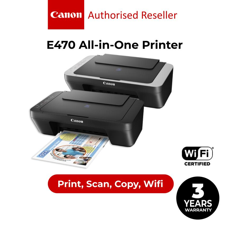 Canon Pixma E470 Compact Wireless All In One Printer Comes With 2 Inks Print Scan Copy 1902