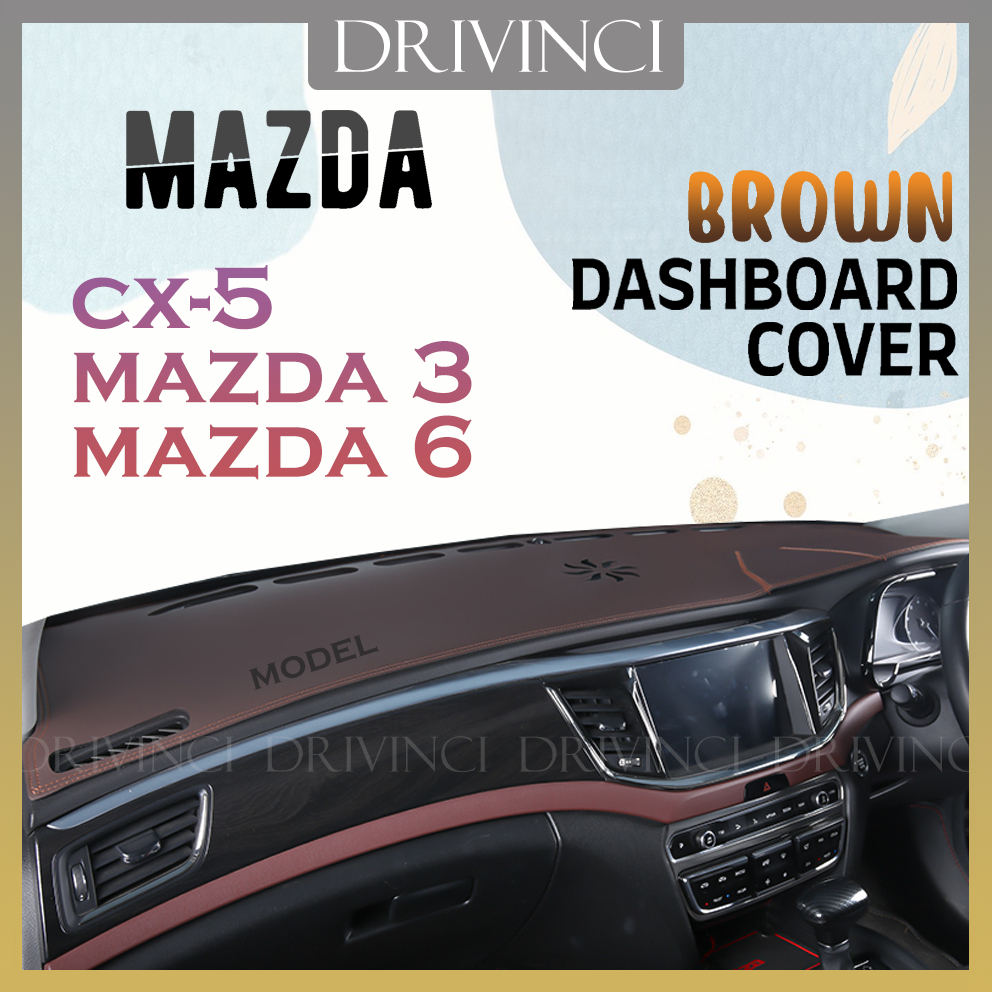 Mazda CX5 KE KF Mazda 3 Mazda 6 Brown Dashboard Cover Leather Dashmat