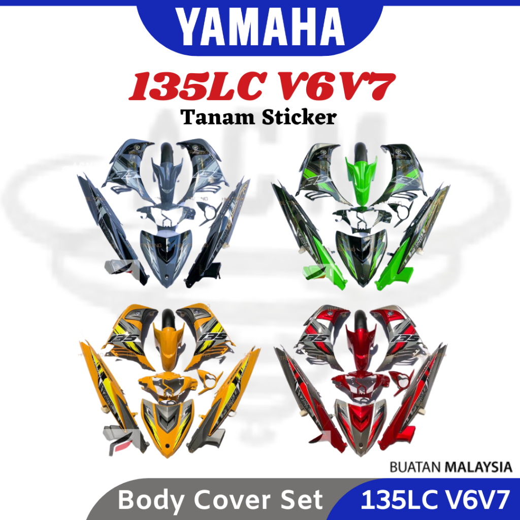 YAMAHA 135LC V6 V7 Body Cover Set Vietnam 2023 Tanam Sticker Coverset ...