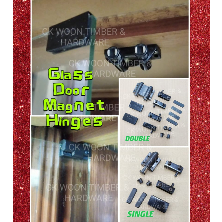 Glass Door Hinges Black Single or Double Catch Shopee