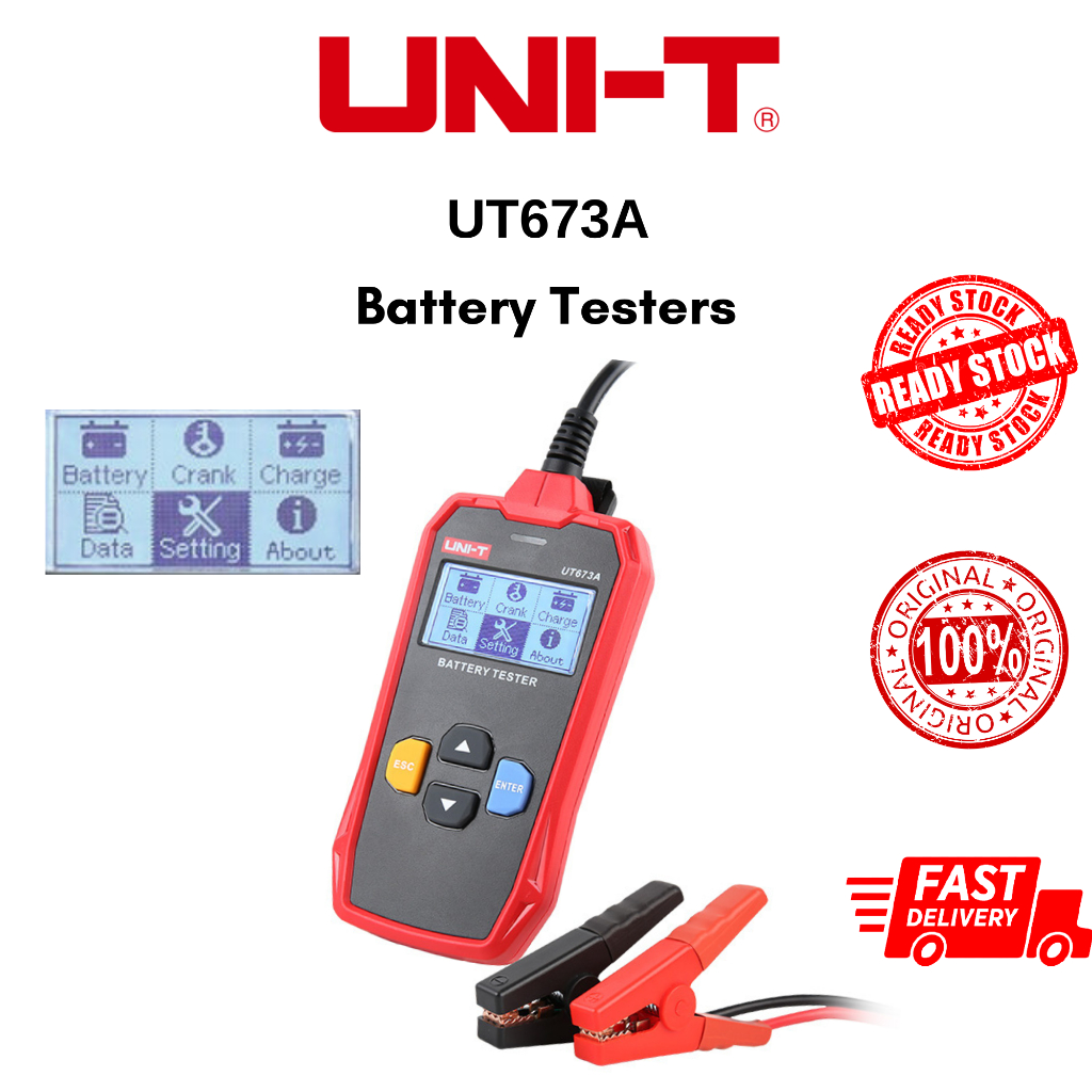 UNIT UT673A Battery Tester 24V 12V Volt Automotive Load Checker CCA Analyzer Shopee Malaysia