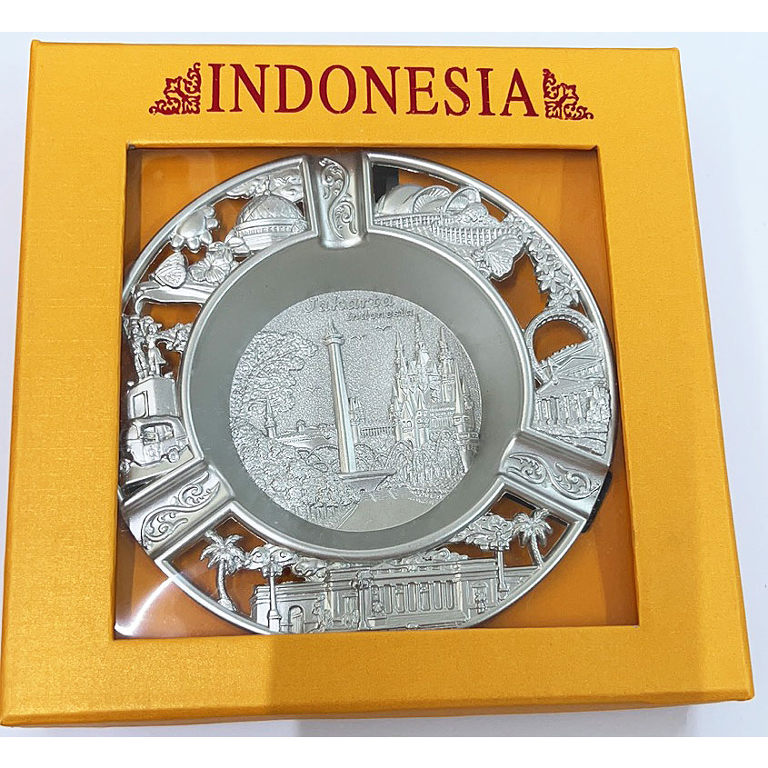MALAYSIA / JAKARTA INDONESIA SOUVENIR KLCC TWIN TOWERS PLATE ASHTRAY ...