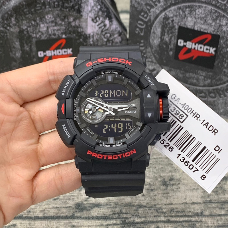 100 ORIGINAL CASIO G SHOCK GA 400HR 1A BLACK AND Red Series