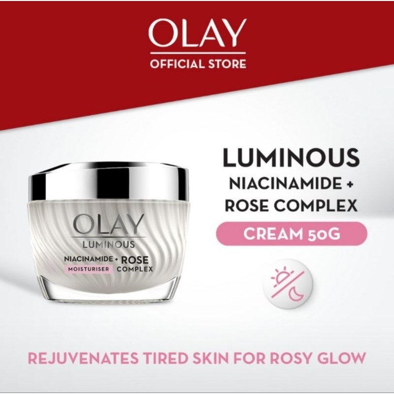 OLAY Luminous Niacinamide + Rose Complex Moisturiser (50g) Shopee Malaysia