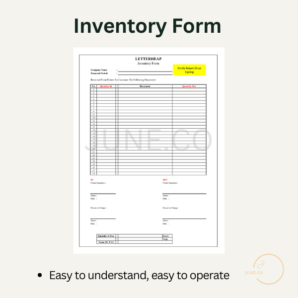 Inventory Form Borang Inventori 存货单 | Shopee Malaysia