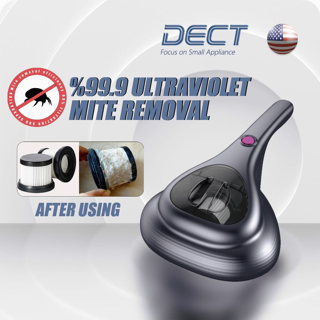 DECT Dust Mite Cleaner, 14kPa Vacuum Cordless UV Light Sterilisation