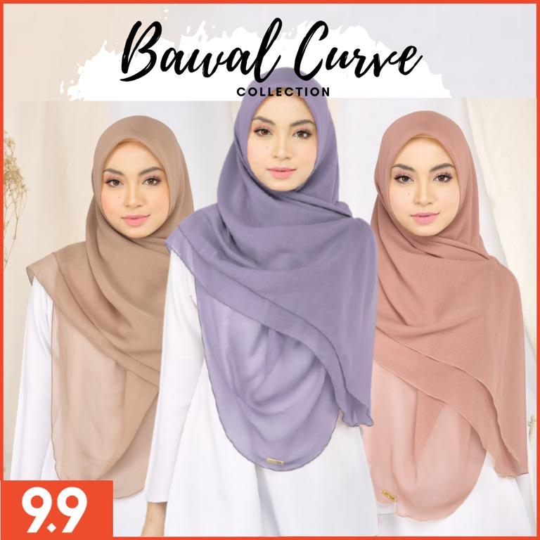 Tudung Bawal Cotton Curve bidang 50 | Shopee Malaysia