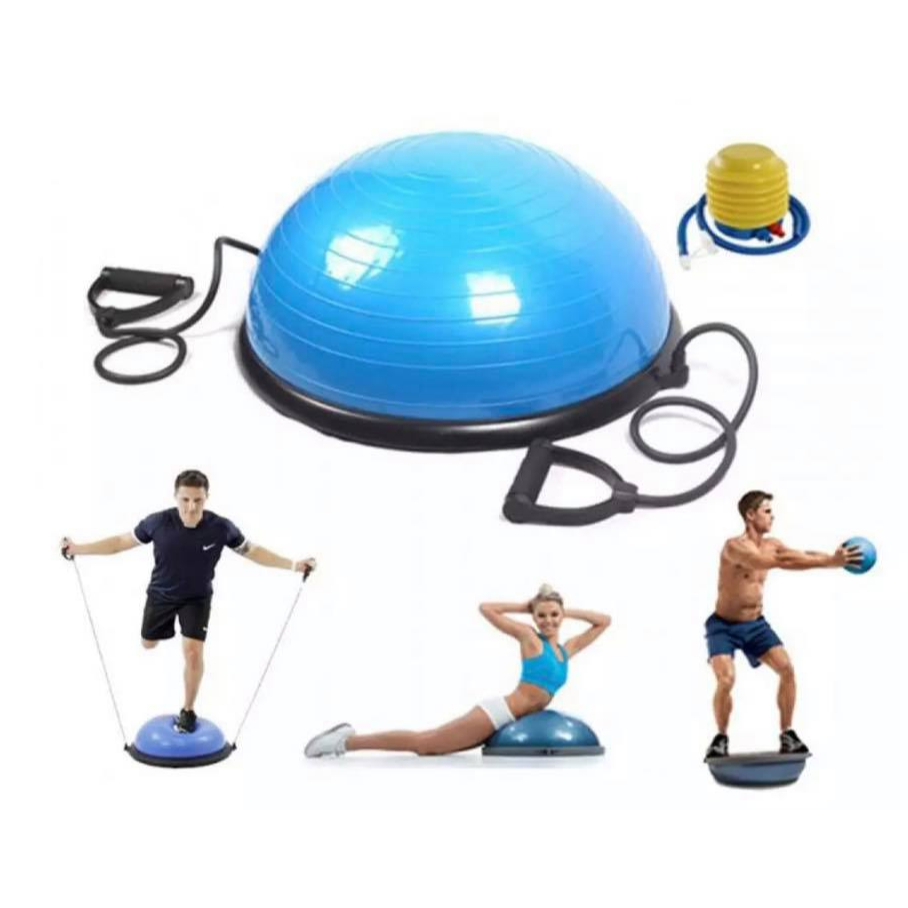 TRIDENT BOSU BALANCE BALL UPGRADE BOSU YOGA BALANCE BALL FITNESS GYM WORKOUT HALF YOGA BALL EXERCISES BALANCE TRAINER Shopee Malaysia