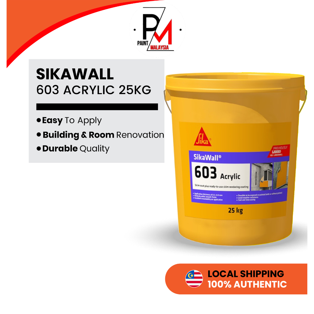 SIKAWALL 603 Acrylic 25KG Skim Coat Exterior Plaster Compound ...