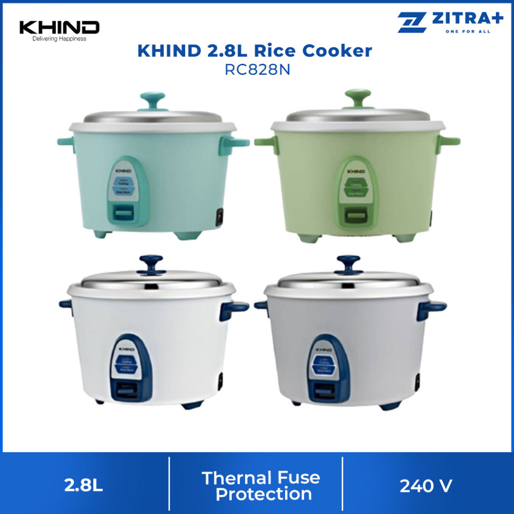 KHIND 2.8L Rice Cooker RC828N Optimal Keep Warm Function Thermal
