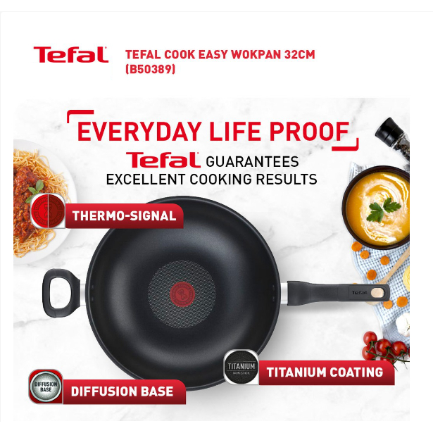 (Cheapest) Tefal Cook Easy Wokpan (32cm) | Shopee Malaysia