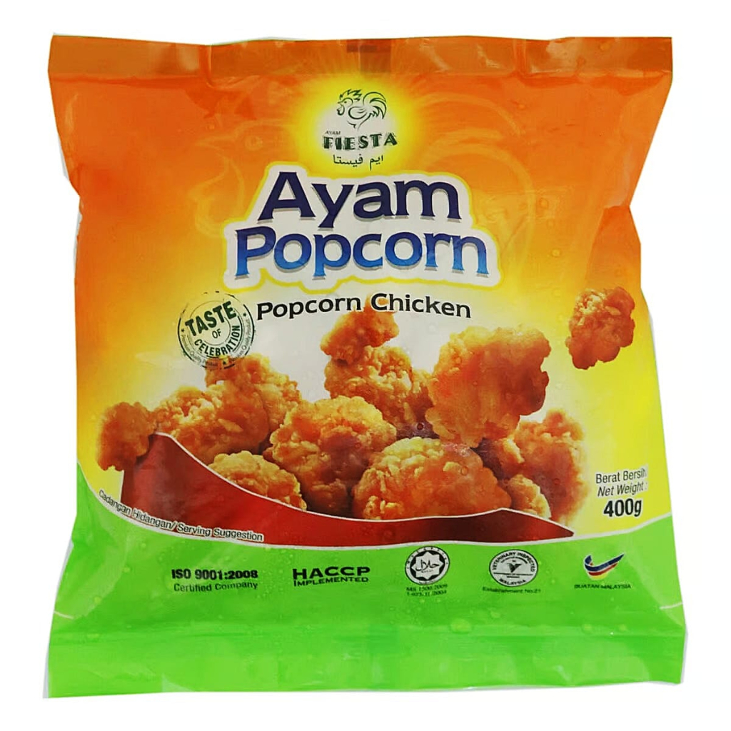 【HALAL】FIESTA AYAM POPCORN 黄金鸡肉粒 POPCORN CHICKEN 400G Shopee
