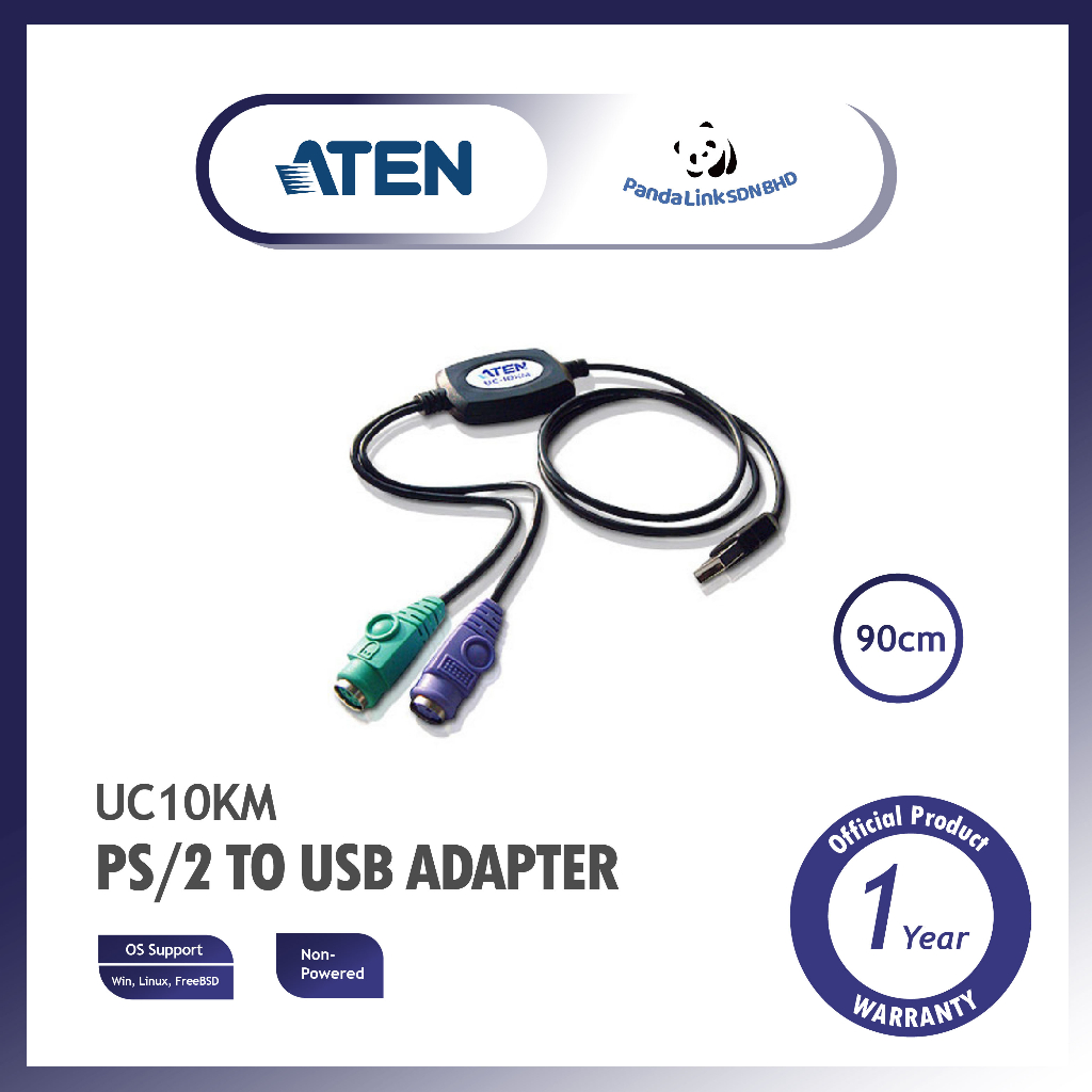 ATEN UC10KM PS/2 to USB Adapter (90cm) | Shopee Malaysia