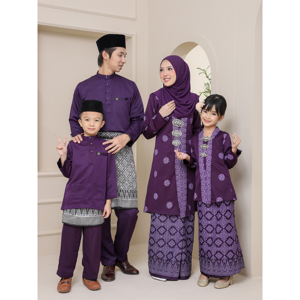 Habibi Boutique | Set Family Kebarung Songket | Baju Melayu Moden