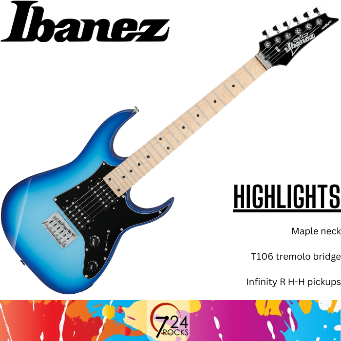 Ibanez Guitar Ibanez GRGM21M Mikro Series Electric Guitar Blue Burst