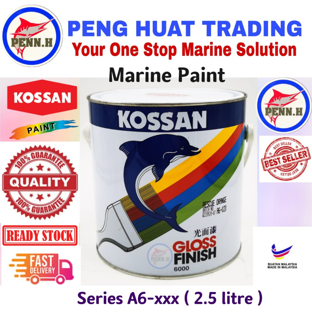 2.5L KOSSAN Marine High Gloss Finish Paint (Cat Kapal) 光面漆 | Shopee ...