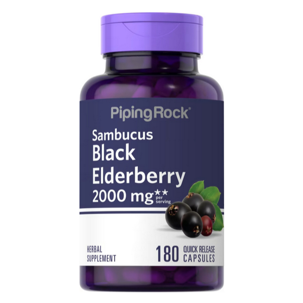 Sambucus Black Elderberry , 2000 mg, 180 Capsules (Immune Support