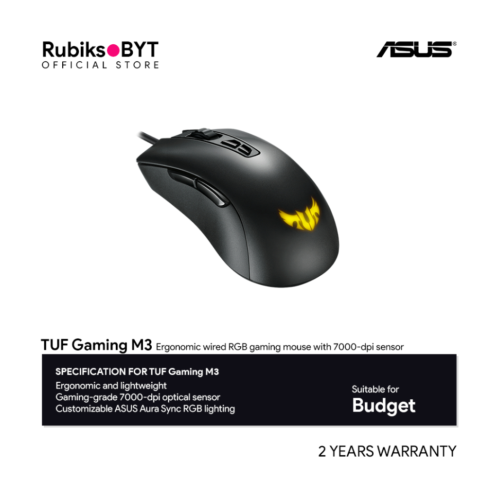 ASUS TUF Gaming M3 Ergonomic wired RGB gaming mouse with 7000dpi sensor Shopee Malaysia