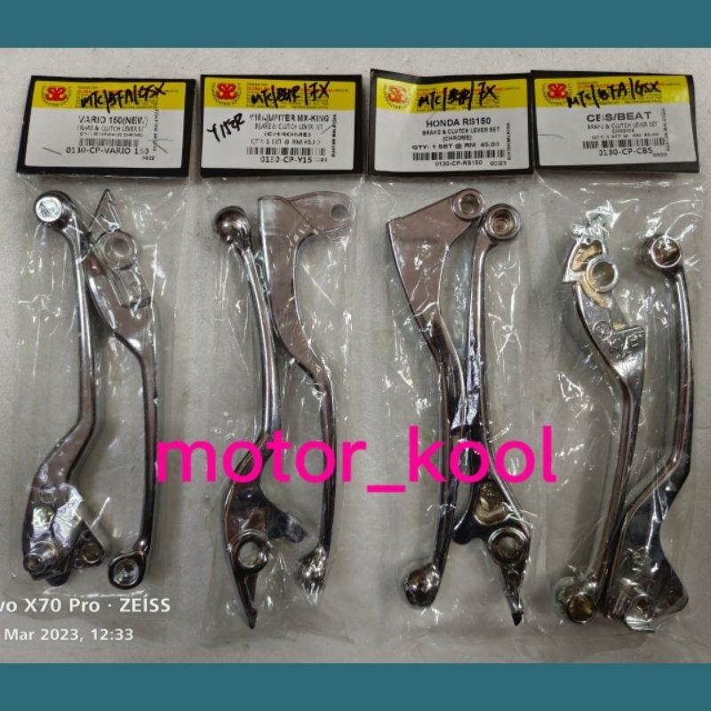 BRAKE LEVER SET CHROME Y15ZR RS150 VARIO BEAT BEAT125 FI AVANTIZ EGO