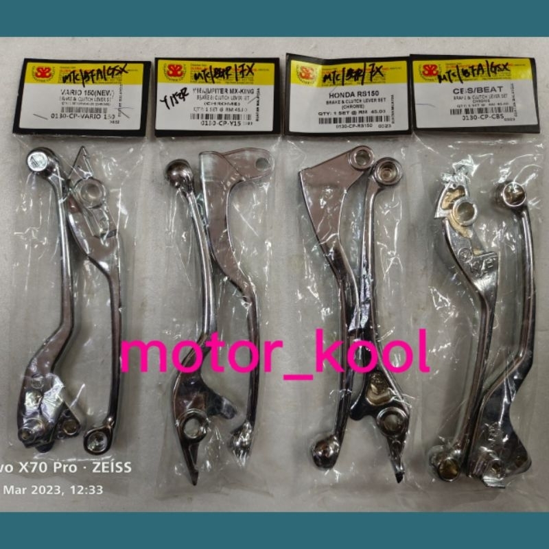 BRAKE LEVER SET CHROME Y15ZR RS150 VARIO BEAT BEAT125 FI AVANTIZ EGO ...