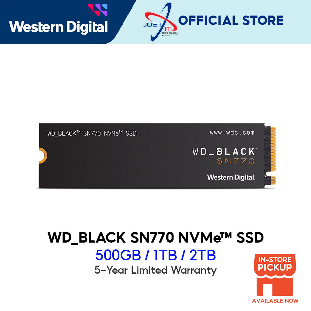WD Black SN770 NVMe PCIe Gen4x4 M.2 2280 ( 500GB / 1TB / 2TB
