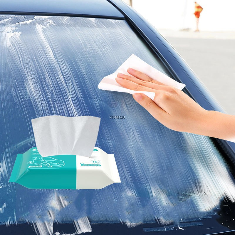10 Pcs Car Oil Stain Cleaner Glass Oil Film Remover Wet Wipes Front  Windshield