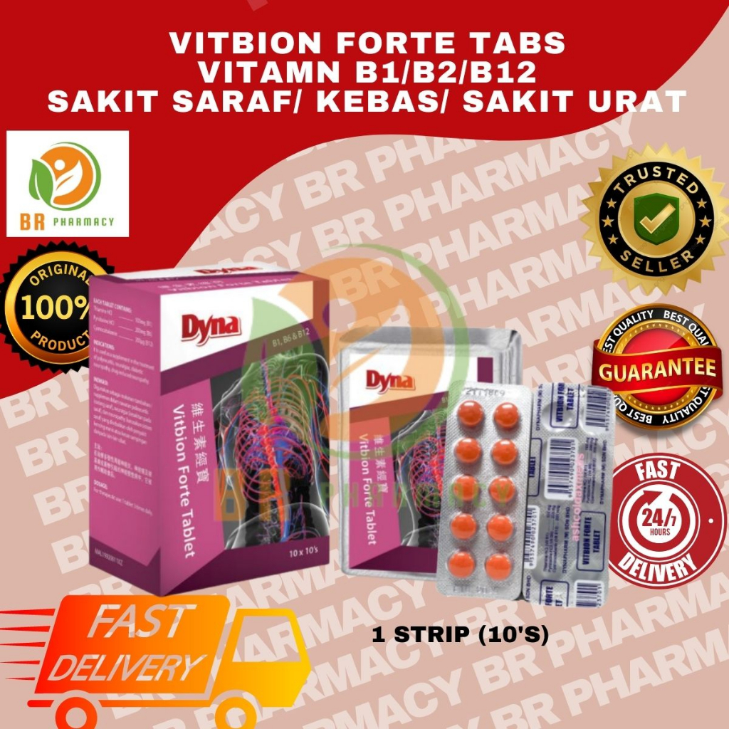 VITBION FORTE [Vitamin B1,B6,B12] Tablet (10's/strip) Sakit Saraf ...