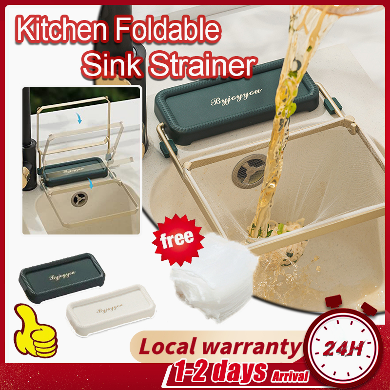 Sink Filter Rack Foldable Sink Strainer PP Plastic Mesh Bag Kitchen ...