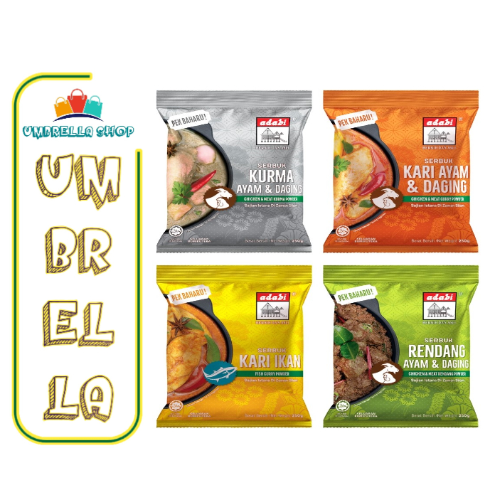 Adabi Curry Powder Serbuk Kari Ikan /Kurma/ Daging/Rendang (250g