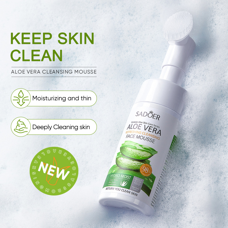 SADOER Aloe Vera Refreshing Cleansing Face Mousse Deep Cleaning Skin Care Products Shopee Malaysia