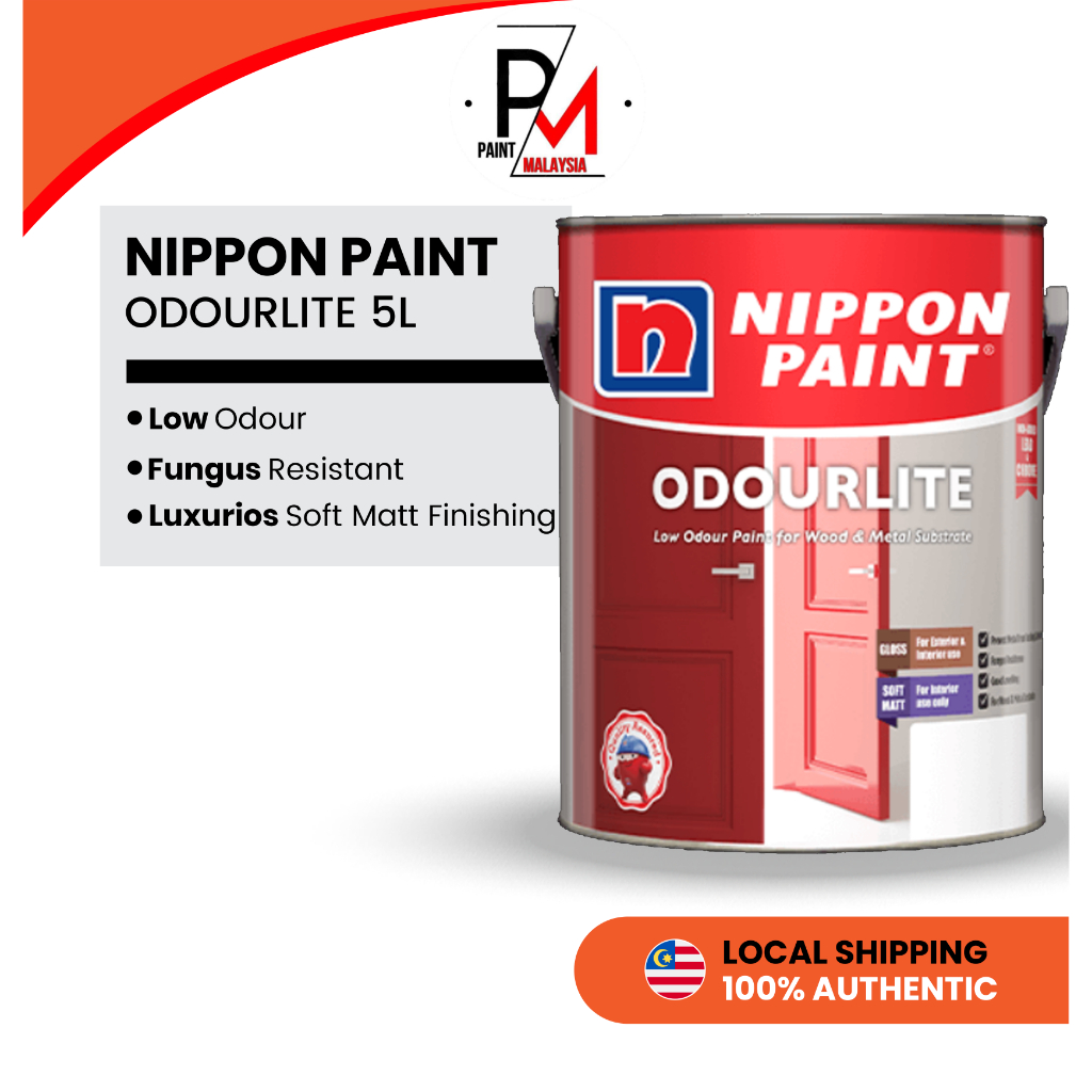 NIPPON PAINT Odourlite 5 Liter Soft Matt Finish For Wood & Metal Low