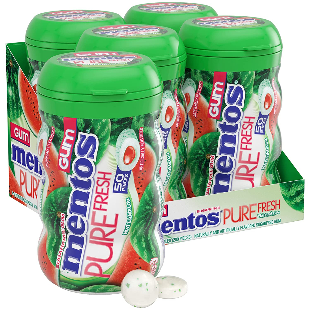 (NEW FLAVOUR) 6 Bottles Mentos Sugarfree Pure Fresh Watermelon Flavour ...