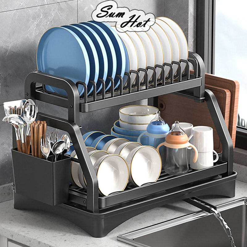 Rak Pinggan Drainer Tray Kitchen Organizer Storage Rack Sinki Rak ...