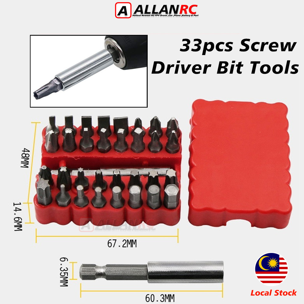 Tools 33pcs Star Hex Key Torque Tamperproof 1/4" 6.35mm Screwdriver