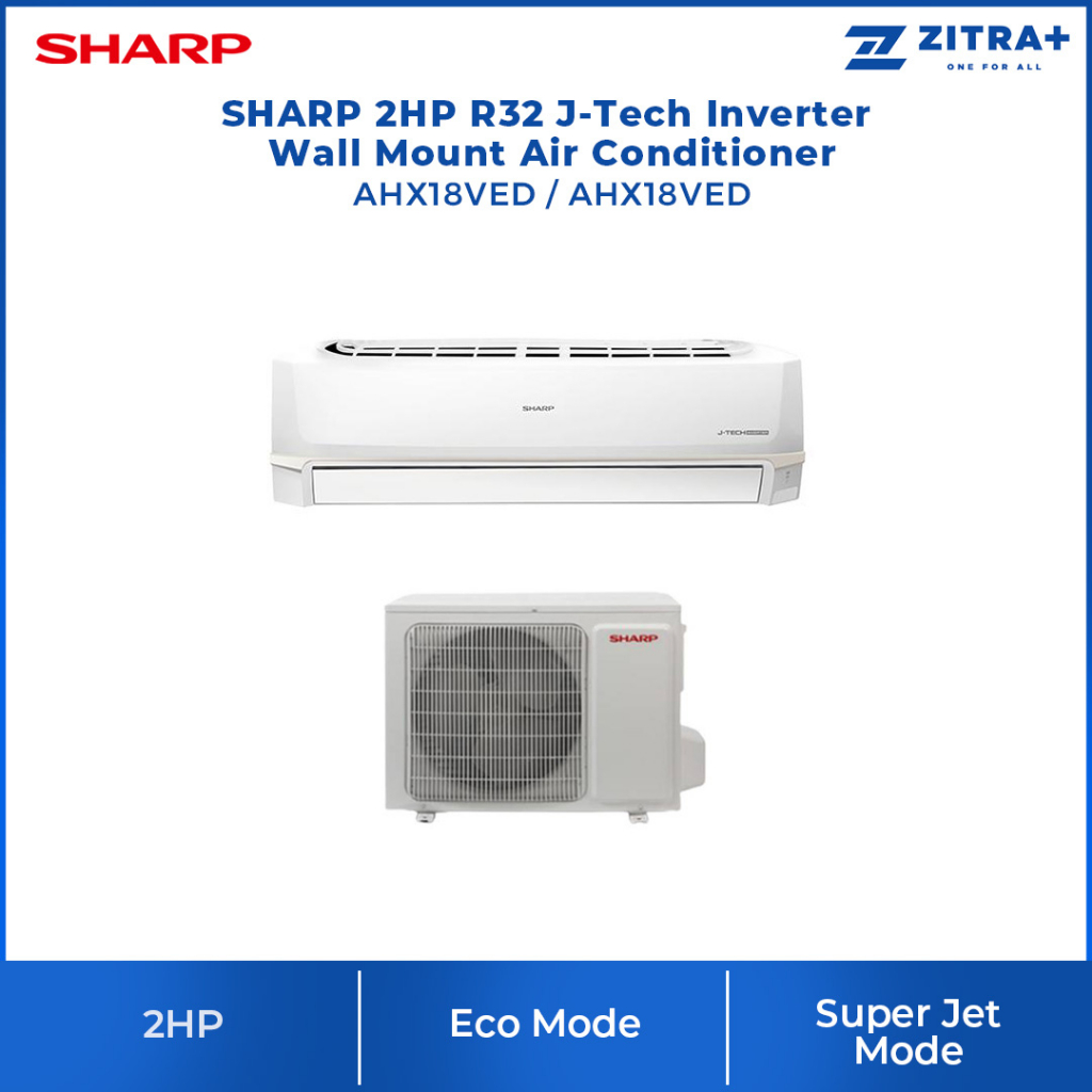 SHARP R32 J-Tech Inverter Wall Mount Air Conditioner AHX18VED/AHX24VED ...