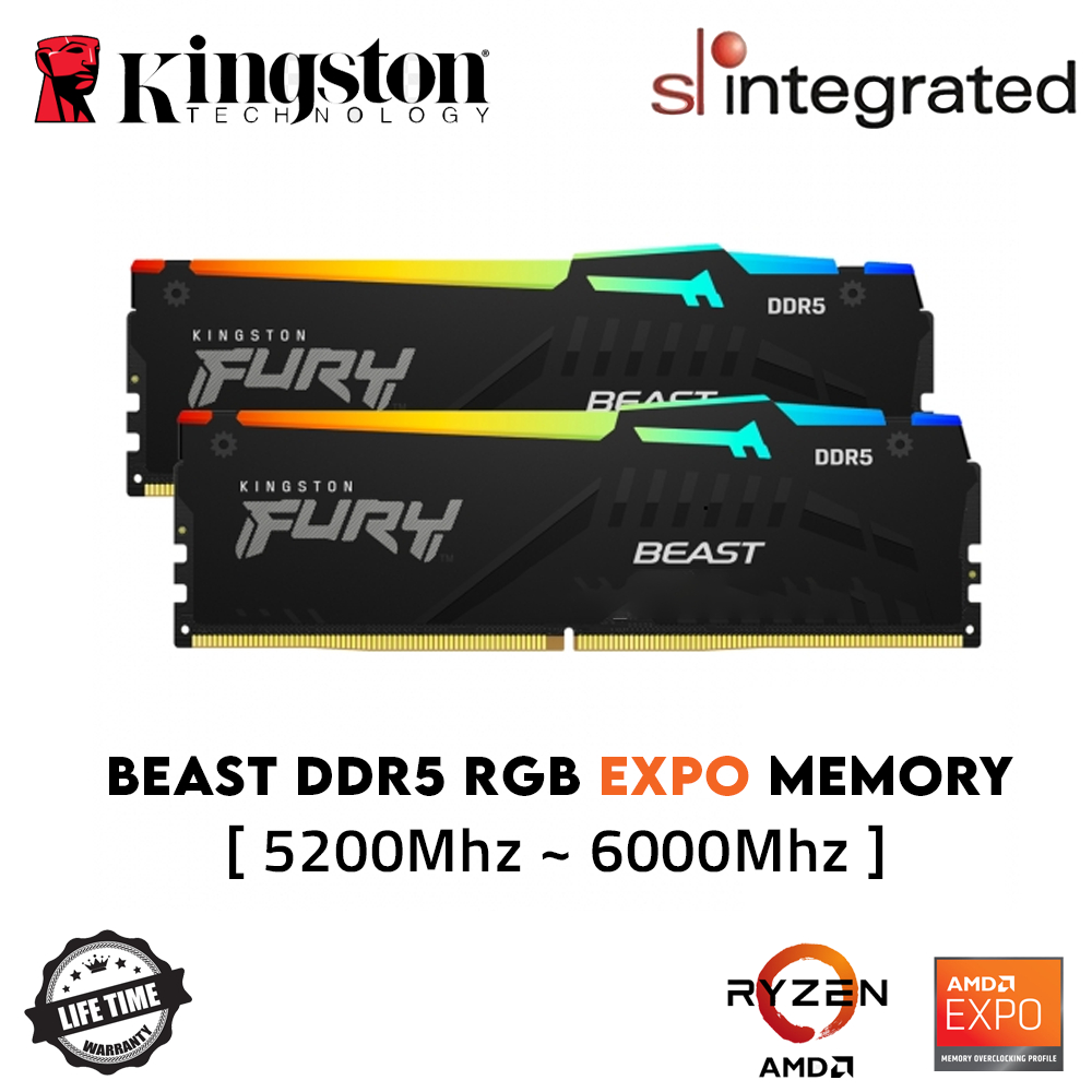 Kingston FURY Beast DDR5 RGB EXPO AMD CL36 Desktop Gaming Memory RAM ...