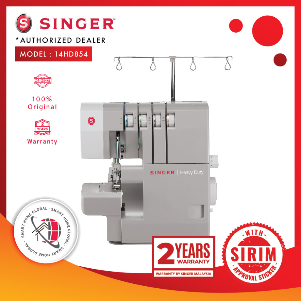 Singer 14HD854 Overlock Sewing Machine ( Heavy Duty ) Shopee Malaysia