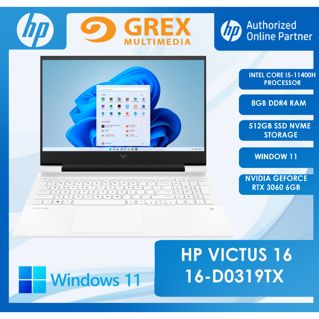 HP VICTUS 16 D0319TX GAMING LAPTOP I5 11400H 8GB 512GB SSD 16 1 FHD