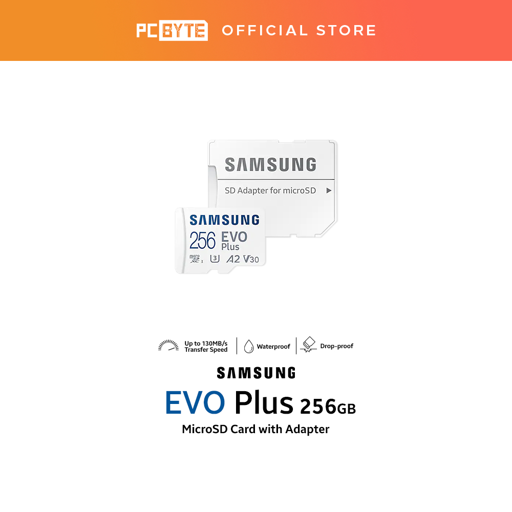 Samsung Evo plus 256 GB micro SD class 10 - read up to 130MB/s - avec