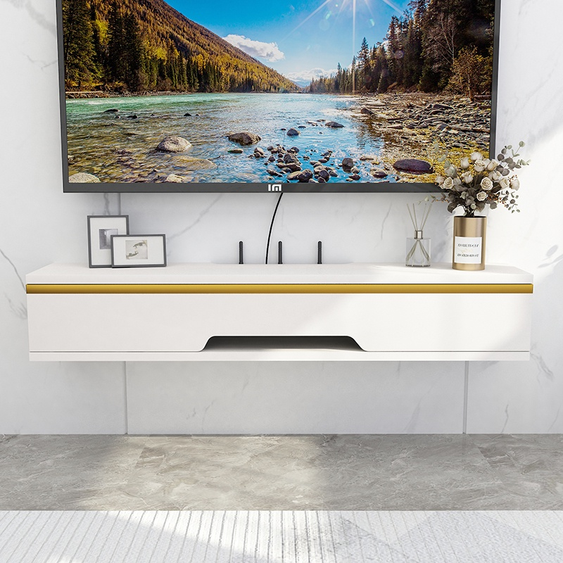 Solid wood wallmounted TV wall hanging minimalist living room