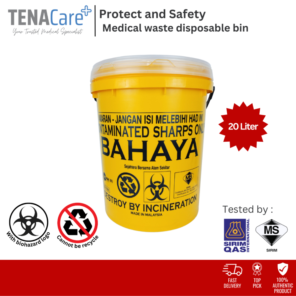 Sharp Bin Round Contaminated Waste Disposal / Biohazard Bin (4 variant